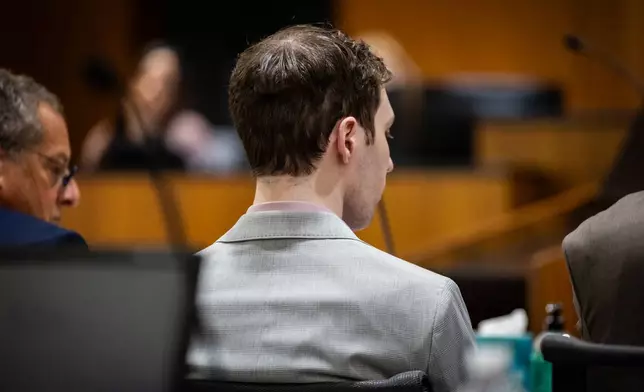 Tyler Robinson, accused in the fatal shooting of Charlie Kirk, listens during a preliminary hearing at the 4th District Court in Provo, Utah, Wednesday, July 8, 2026. (Tess Crowley/The Deseret News via AP)