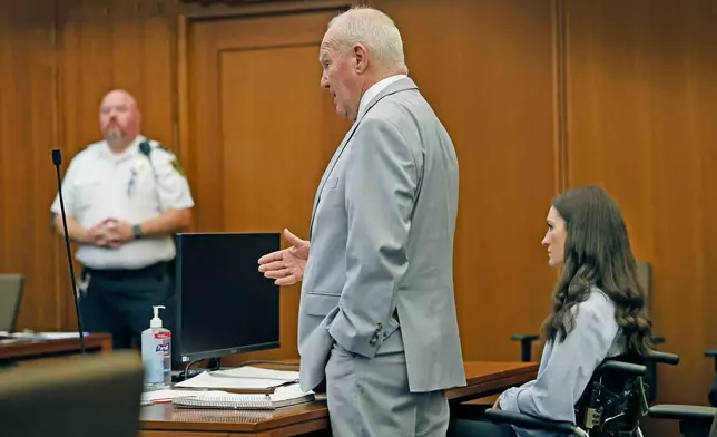 Defense attorney Kevin Reddington argues a motion about expert witnesses before the start of jury selection in the murder trial of Lindsay Clancy charged in the 2023 killing of her three children, Monday, July 20, 2026, in Plymouth Superior Court in Plymouth, Mass. (Greg Derr/The Patriot Ledger via AP, Pool)