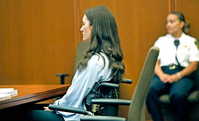 Lindsay Clancy sits as jury selection starts in her murder trial where she is charged in the 2023 killing of her three children, Monday, July 20, 2026, in Plymouth Superior Court in Plymouth, Mass. (Greg Derr/The Patriot Ledger via AP, Pool)