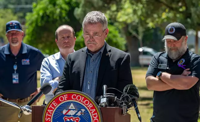 U.S. Wildland Fire Service Chief Brian Fennessy speaks at a news conference about Colorado wildfires, Monday, June 29, 2026, in Fruita, Colorado. (Aaron Acker/The Grand Junction Daily Sentinel via AP)