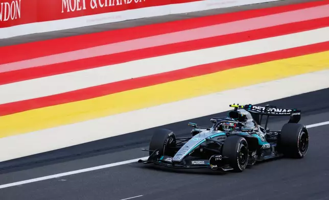 Mercedes driver Andrea Kimi Antonelli of Italy steers his car during the Formula One Grand Prix at the Spa-Francorchamps racetrack in Spa, Belgium, Sunday, July 19, 2026. (AP Photo/Geert Vanden Wijngaert)