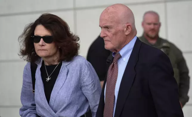 Charlie Kirk's parents, Kathryn, left, and Robert Kirk leave the Fourth District Courthouse in Provo, Utah, Thursday, July 9, 2026, after a preliminary hearing for Tyler Robinson, who is accused in the fatal shooting of Charlie Kirk. (AP Photo/Ty ONeil)
