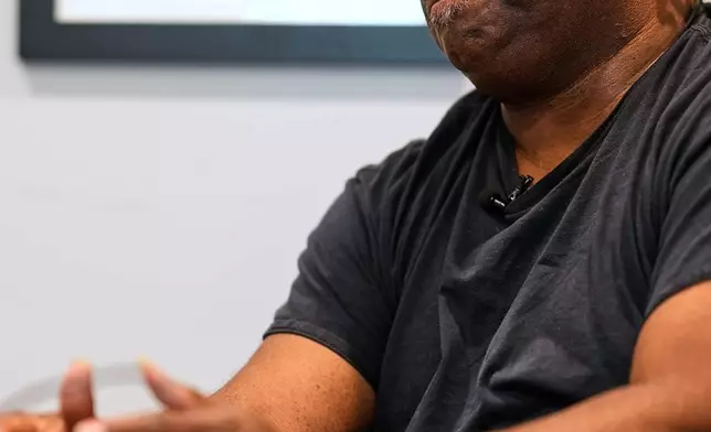 Evaniel Johnson expresses his concern about the circumstances of his grandson's death Monday, July 6, 2026, in Nashville, Tenn., after his grandson, Tyrin Johnson, was fatally shot by two Tennessee National Guard members in Memphis on Sunday, morning. (AP Photo/George Walker IV)