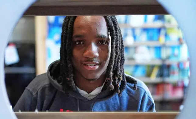 Damarion Spann poses for a portrait in Chicago, Monday, July 13, 2026. (AP Photo/Nam Y. Huh)
