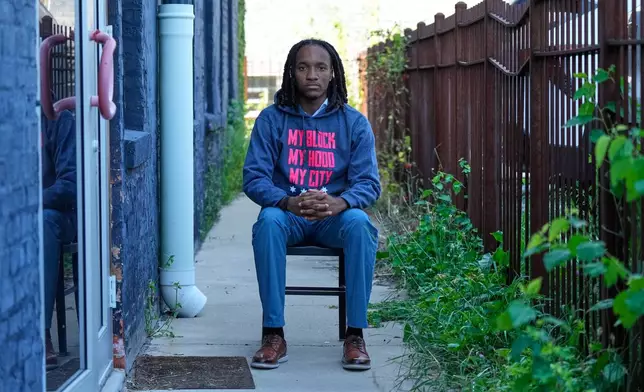 Damarion Spann poses for a portrait in Chicago, Monday, July 13, 2026. (AP Photo/Nam Y. Huh)