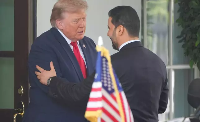 President Donald Trump greets Iraq's Prime Minister Ali al-Zaidi at the White House, Tuesday, July 14, 2026, in Washington.(AP Photo/Alex Brandon)