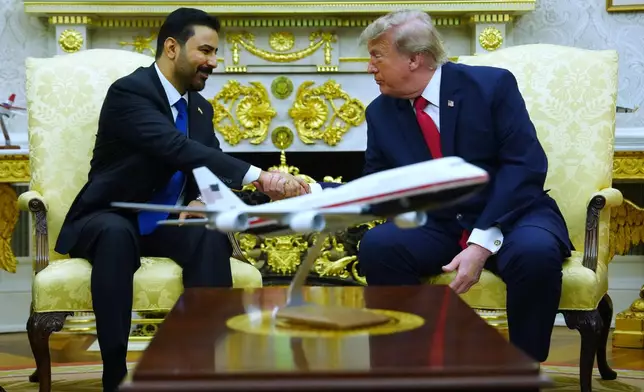 President Donald Trump meets with Iraq's Prime Minister Ali al-Zaidi in the Oval Office of the White House, Tuesday, July 14, 2026, in Washington. (AP Photo/Julia Demaree Nikhinson)