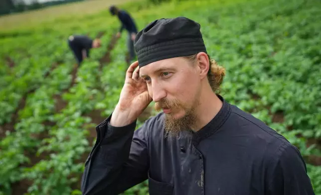 Estonia Monastery Rev. Paisios gives an interview at the newly founded Kirikla Orthodox Monastery in Pihali village, Estonia, on July 4, 2026. (AP Photo/Sergei Grits)