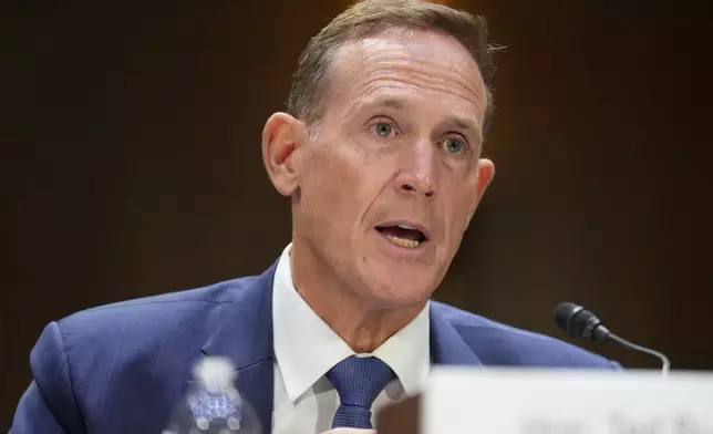 Sen. Ted Budd, R-N.C., speaks before Defense Secretary Pete Hegseth and Chairman of the Joint Chiefs of Staff Gen. Dan Caine attend a hearing of the Senate Appropriations Committee, Tuesday, July 21, 2026, on Capitol Hill in Washington. (AP Photo/Jacquelyn Martin)