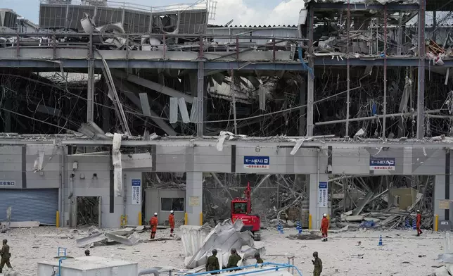 AEON Mall, which was damaged by an explosion following an earthquake, is seen in Kashima, Kumamoto Prefecture, southern Japan, Wednesday, July 29, 2026. (AP Photo/Hiro Komae)