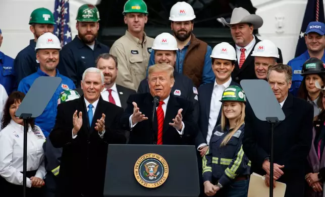 FILE - President Donald Trump speaks during an event at the White House to sign a new North American trade agreement with Canada and Mexico, Jan. 29, 2020, in Washington. (AP Photo/Alex Brandon, File)