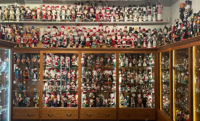 Thousands of nutcrackers are displayed at the Rock County History Center in Luverne, Minn., Saturday, July 18, 2026. (AP Photo/Sarah Raza)