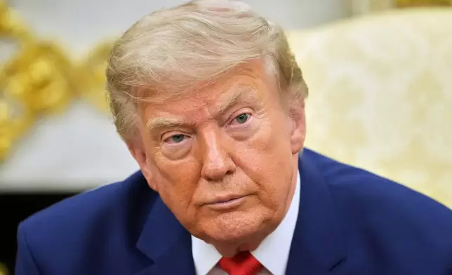 Lebanese President Joseph Aoun listens as he meets with President Donald Trump in the Oval Office at the White House, Tuesday, July 21, 2026, in Washington. (AP Photo/Mark Schiefelbein)
