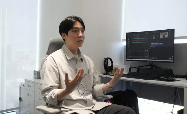 Vaice's CEO, Jeongu Won, speaks during an interview with The Associated Press at his office in Seoul, South Korea, Friday, June 12, 2026. (AP Photo/Ahn Young-joon)