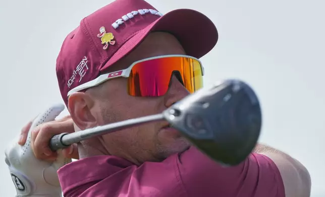 Lucas Herbert of Australia Tess off the 18th hole during the second day of the British Open Golf championships at Royal Birkdale golf club, in Southport, England, Friday, July 17, 2026. (AP Photo/Jon Super)