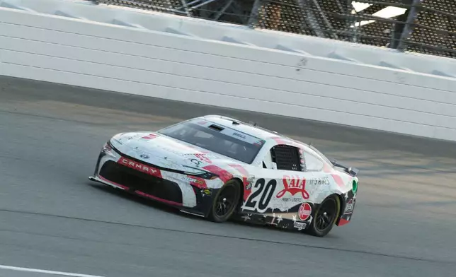 Christopher Bell (20) drives during a NASCAR Cup Series auto race at Chicagoland Speedway in Joliet, Ill., Sunday, July 5, 2026. (AP Photo/Nam Y. Huh)