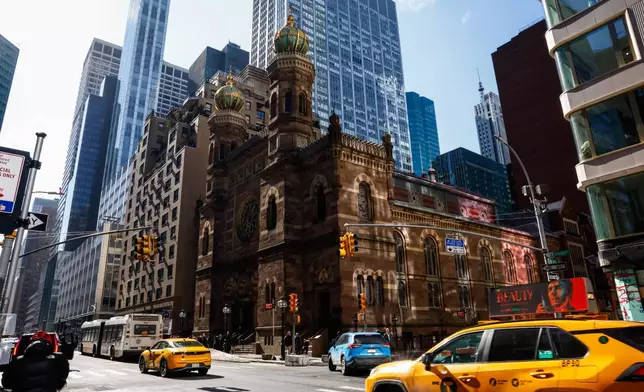 FILE - Exterior view of the Central Synagogue of New York, Feb. 28, 2026, in New York. (AP Photo/Kena Betancur, File)