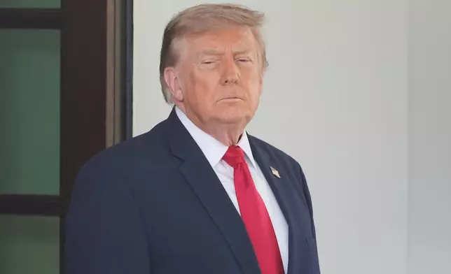 President Donald Trump waiting to greet Iraq's Prime Minister Ali al-Zaidi at the White House, Tuesday, July 14, 2026, in Washington.(AP Photo/Alex Brandon)