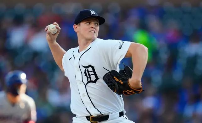Detroit Tigers pitcher Troy Melton throws against the Kansas City Royals during the first inning of a baseball game Thursday, July 23, 2026, in Detroit. (AP Photo/Paul Sancya)