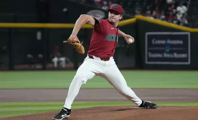 Arizona Diamondbacks' Mitch Bratt throws against the Athletics in the first inning of a baseball game, Monday, July 20, 2026, in Phoenix. (AP Photo/Rick Scuteri)
