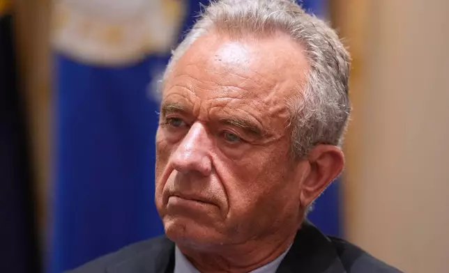 FILE - Secretary of Health and Human Services Robert F. Kennedy Jr., listens during a Cabinet meeting at the White House, May 27, 2026, in Washington. (AP Photo/Jacquelyn Martin, File)