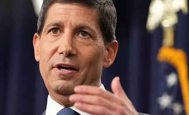 Federal Reserve Board Chairman Kevin Warsh speaks at a news conference at the Federal Reserve in Washington, Wednesday, July 29, 2026. (AP Photo/Mark Schiefelbein)