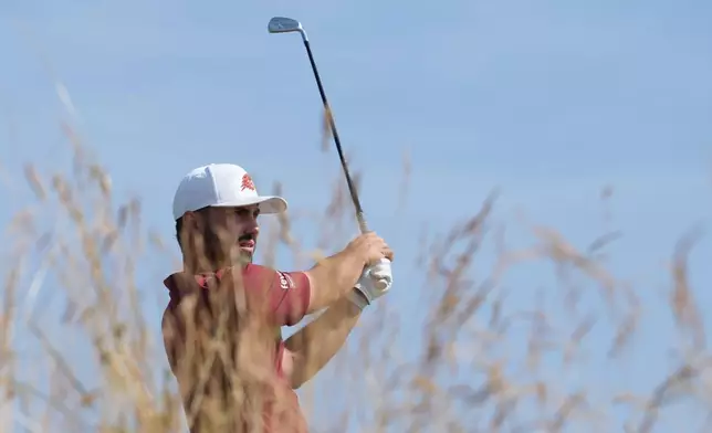 Jose Luis Ballester of Spain plays a short on the 11th tee during the second day of the British Open Golf championships at Royal Birkdale golf club, in Southport, England, Friday, July 17, 2026. (AP Photo/Jon Super)