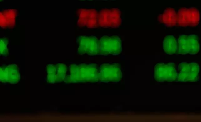 After ringing the opening bell from the White House, United States President Donald Trump is seen on a screen on the floor of the New York Stock Exchange, in New York, Monday, July 6, 2026. (AP Photo/Seth Wenig)