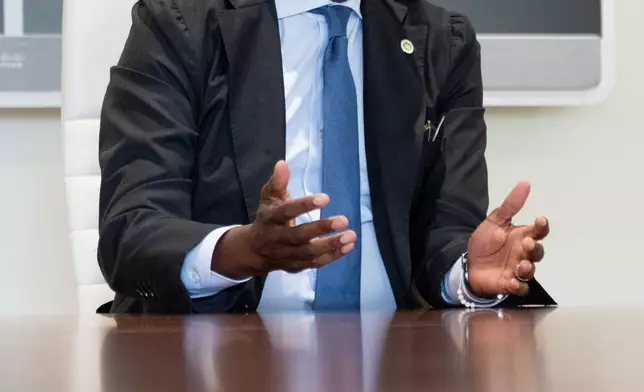 Howard University interim president Wayne A. I. Frederick sits for an interview, Wednesday, July 29, 2026, in Washington. (AP Photo/Allison Robbert)