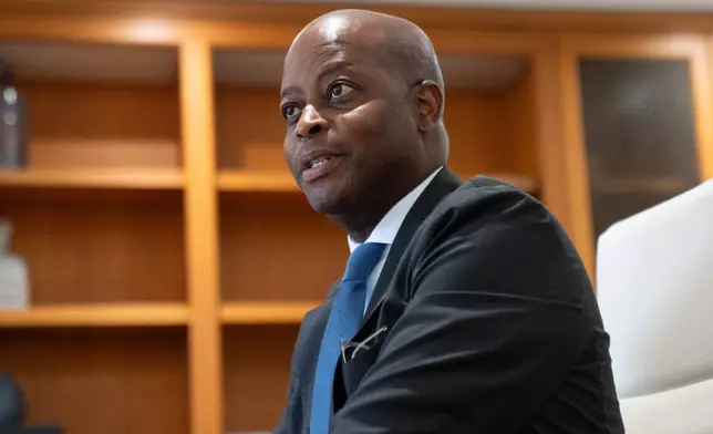 Howard University interim president Wayne A. I. Frederick sits for an interview, Wednesday, July 29, 2026, in Washington. (AP Photo/Allison Robbert)