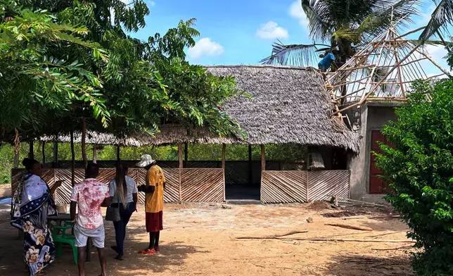 An unfinished restaurant under construction by a women's group led by Nuru Mohammed is seen in Sabaki, Malindi, Kenya, on June 15, 2026. (AP Photo/Allan Olingo)