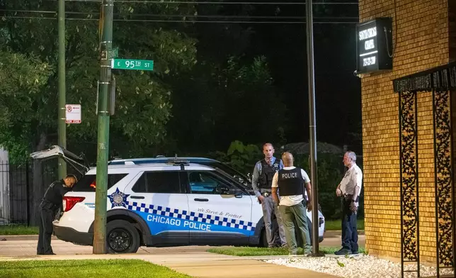 Chicago police investigate South Chicago Chapel after authorities discovered dozens of decomposing bodies in the funeral home's basement on Thursday, Aug. 6, 2026. (Tyler Pasciak LaRiviere /Chicago Sun-Times via AP)