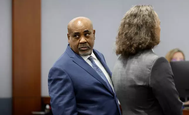 Duane Davis looks on during his trial, related to the 1996 killing of rapper Tupac Shakur, in Clark County District Court at the Regional Justice Center in Las Vegas, on Wednesday, Aug. 26, 2026. (Caroline Brehman/Pool Photo via AP)