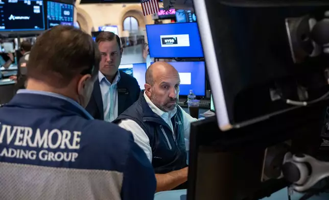 Specialist James Denaro works on the floor of the New York Stock Exchange, Thursday, Aug. 27, 2026, in New York. (AP Photo/Yuki Iwamura)