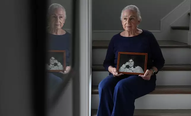 Aphrodite Tsairis, whose daughter, Alexia, was killed in the bombing of Pan Am Flight 103 over Lockerbie, Scotland, poses for a photograph in Oceanport, N.J., Monday, Aug. 24, 2026. (AP Photo/Matt Rourke)