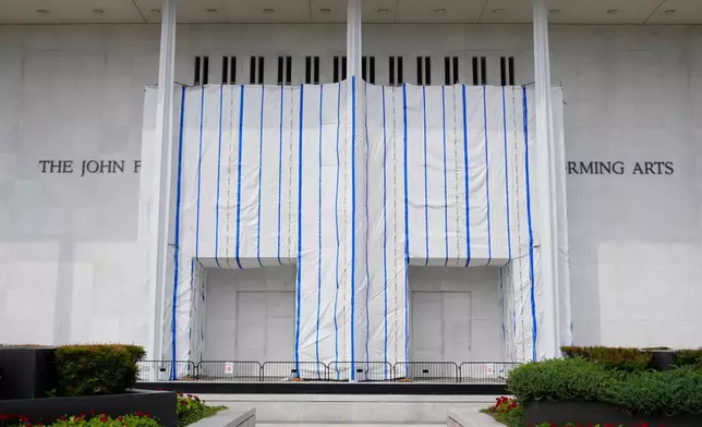 The exterior of the Kennedy Center is seen, Thursday, Aug. 27, 2026 in Washington. (Photo/Pablo Martinez Monsivais)