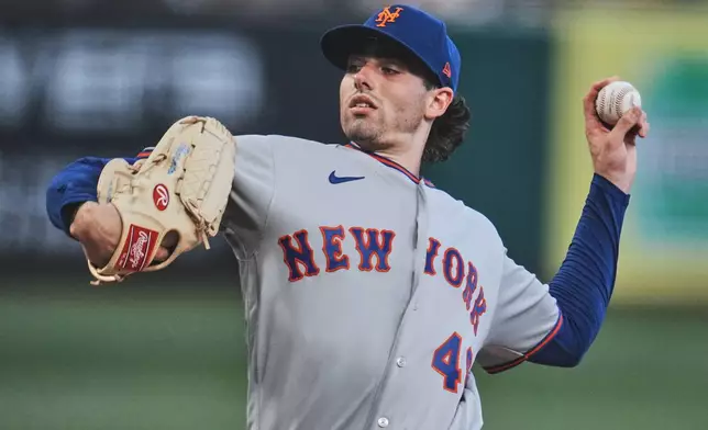 New York Mets pitcher Zac Thornton delivers during the second inning of a baseball game against the Pittsburgh Pirates in Pittsburgh, Friday, Aug. 7, 2026. (AP Photo/Gene J. Puskar)