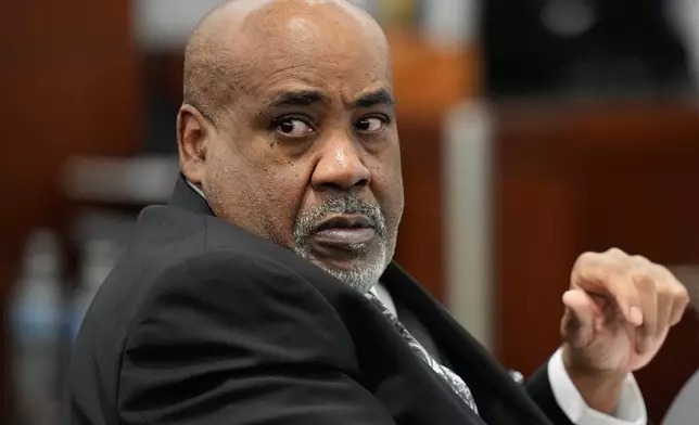 Duane "Keffe D" Davis in court for his murder trial related to the 1996 killing of rapper Tupac Shakur, at Clark County District Court Regional Justice Center in Las Vegas, on Tuesday, Aug. 18, 2026. (AP Photo/John Locher, Pool)