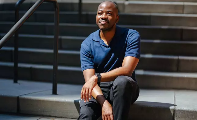 Floyd Jones, the founder of BackBlack, an initiative that supports underfunded Black-led nonprofits, poses for a portrait in Washington Heights, Wednesday, Aug. 19, 2026, in New York. (AP Photo/Angelina Katsanis)