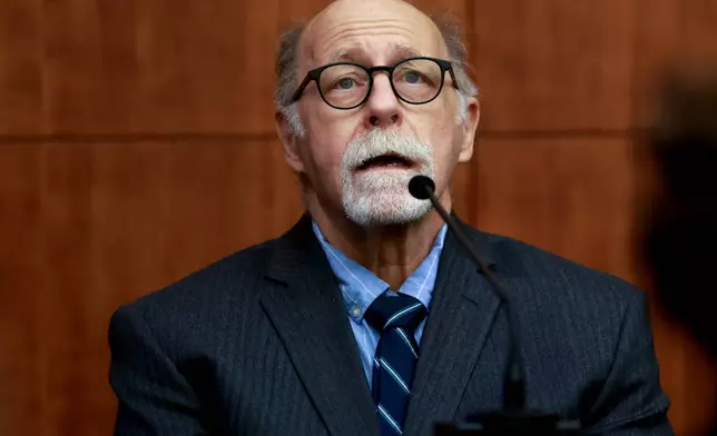 Psychiatrist Dr. Donald Condie testifies during Lindsay Clancy's murder trial in Plymouth Mass., Tuesday Aug. 18, 2026 in Plymouth, Mass. (Jonathan Wiggs/The Boston Globe via AP, Pool)