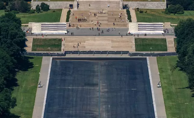 The Lincoln Memorial Reflecting Pool, is shown, Thursday, July 30, 2026, in Washington. (AP Photo/Manuel Balce Ceneta)
