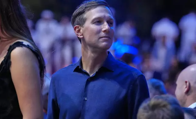 FILE - Jared Kushner waits to walk into the ring after the lightweight championship bout at UFC Freedom 250 on the South Lawn of the White House, June 15, 2026, in Washington. (AP Photo/Alex Brandon, File)