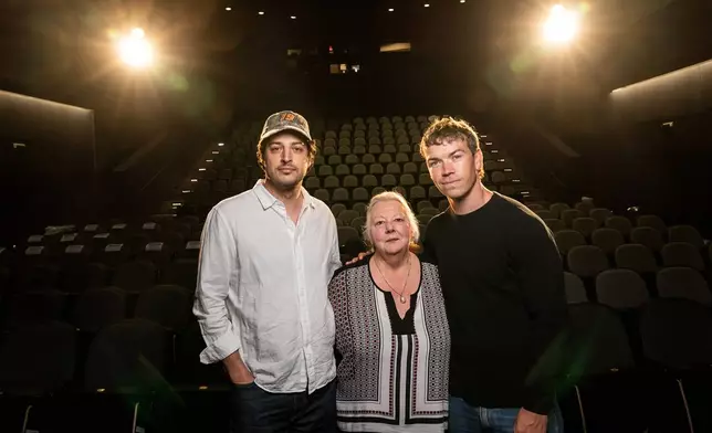 HOLD FOR STORY - Adam Meeks, from left, Annette Deao and Will Poulter pose for a portrait to promote "Union County" on Friday, Aug. 7, 2026, in Cleveland. (Photo by Amy Harris/Invision/AP)