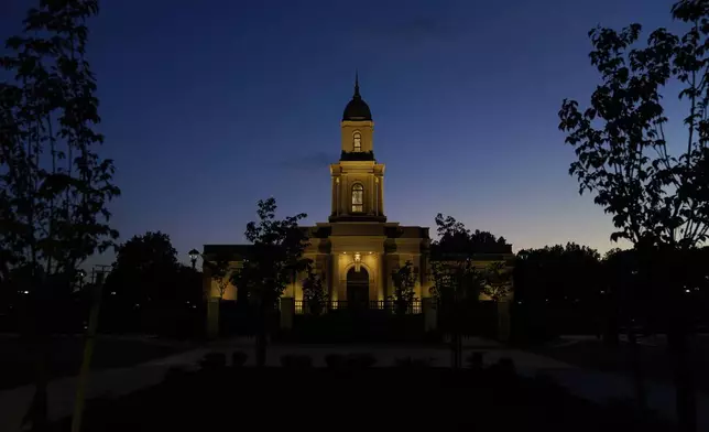 The new Church of Jesus Christ of Latter-Day Saints temple in Independence, Ohio, near Cleveland, on Wednesday June 15, 2026. (AP Photo/Jessie Wardarski)