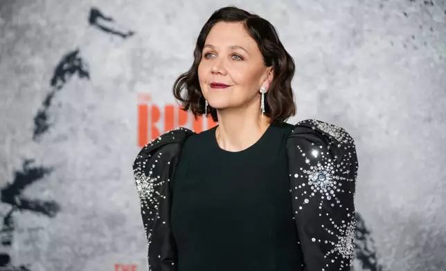 FILE - Maggie Gyllenhaal attends the premiere of Warner Bros. Pictures' "The Bride!" at The Rose Theater Jazz at Lincoln Center on Wednesday, March 3, 2026, in New York. (Photo by Charles Sykes/Invision/AP, File)