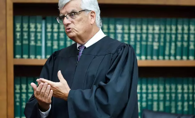 Judge William Sullivan tells the jury they will have the case to decide a verdict as soon as Thursday afternoon during the Lindsay Clancy murder trial at Plymouth Superior Court in Plymouth, Mass. on Wednesday, August 26, 2026. (Greg Derr/The Patriot Ledger via AP, Pool)