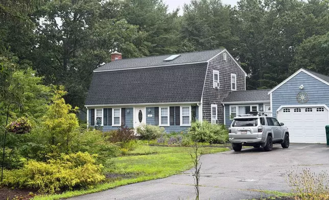 The former home of Lindsay Clancy is seen in Duxbury, Mass., on Thursday, July 30, 2026. (AP Photo/Michael Casey)