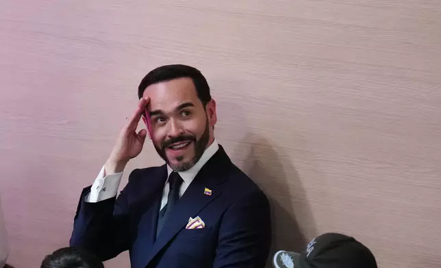 President-elect Abelardo de la Espriella arrives for his inauguration in Cali, Colombia, Friday, Aug. 7, 2026. (AP Photo/Matias Delacroix)