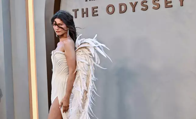 FILE - Zendaya appears at the premiere of "The Odyssey" in New York on July 14, 2026. (Photo by Evan Agostini/Invision/AP, File)