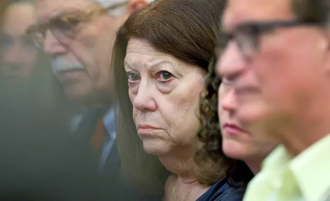 Defendant Lindsay Clancy's mother Paula listens during her daughter's murder trial at Plymouth Superior Court in Plymouth, Mass., Monday, Aug. 10, 2026. (Greg Derr/The Patriot Ledger via AP, Pool)